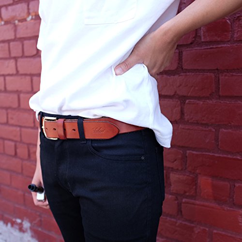 Falari Men's Classic 100% Full Grain Leather Belt 38mm Enclosed in a Gift Box 90254