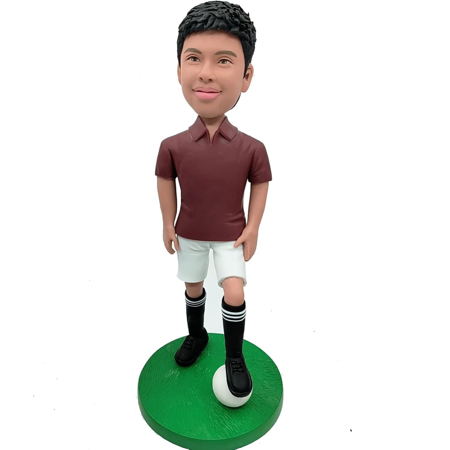 Figura de Bobblehead personalizada de The Boy Who Plays Football Bobblehead, figura de acción personalizada hecha a mano personalizada completa, figura de acción basada en tu foto