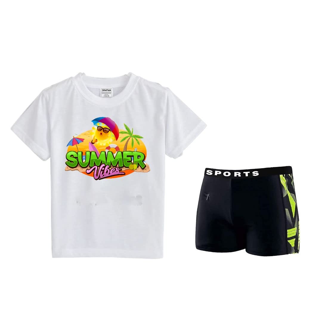 Swimming Costume for Kids Boys and Girls | 2 Piece Swimmming Costume(Style12, Trunk Design May Vary) (8-10 Years, Multicolor) (B0C4FH4PY9) Amazon Price History, Amazon Price Tracker