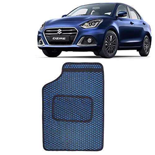 Image of Kingsway Dotted Design Car Floor Foot Mats Universal Fit for Maruti Suzuki Swift Dzire, Model Year : 2020 Onwards, Water and Dustproof, Color Blue, Set of 5 Pieces