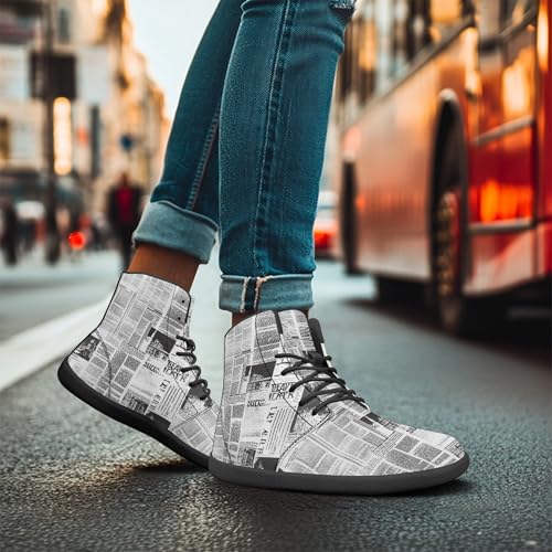 Novelty Print High Top Sneakers Shoes for Men Women Casual Lace up Barefoot Shoes4