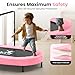 BCAN Kids Trampoline Indoor Double Kids Trampoline with Adjustable Handle Trampoline Foldable Max Load 253 LBS