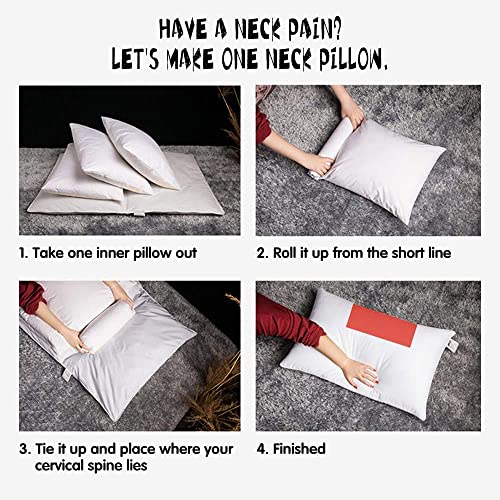 Aikoful Adjustable Layer Pillow For Sleeping,Premium Goose Feather Pillow With 100% Cotton Zipper Cover,Queen Size Set Of 2 #TOP3