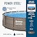 Bestway Power Steel 14’ x 42” Round Above Ground Outdoor Backyard Swimming Pool Set with 1,000 GPH Filter Pump, Ladder, and Pool Cover