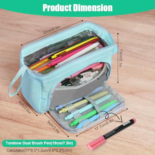 ANOMM Large Pencil Cases for Girls Boys Big Capacity Pencil Pouch with Handle - Image 2