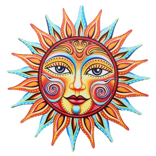 SEWOART Decoración Mural Sol Hierro Decoración Pared Sol y Adorno Pared Sol Decoraciones Jardín Al Aire Libre Ornamento Arte La Pared Decoración Colgante Metal Planchar 3d