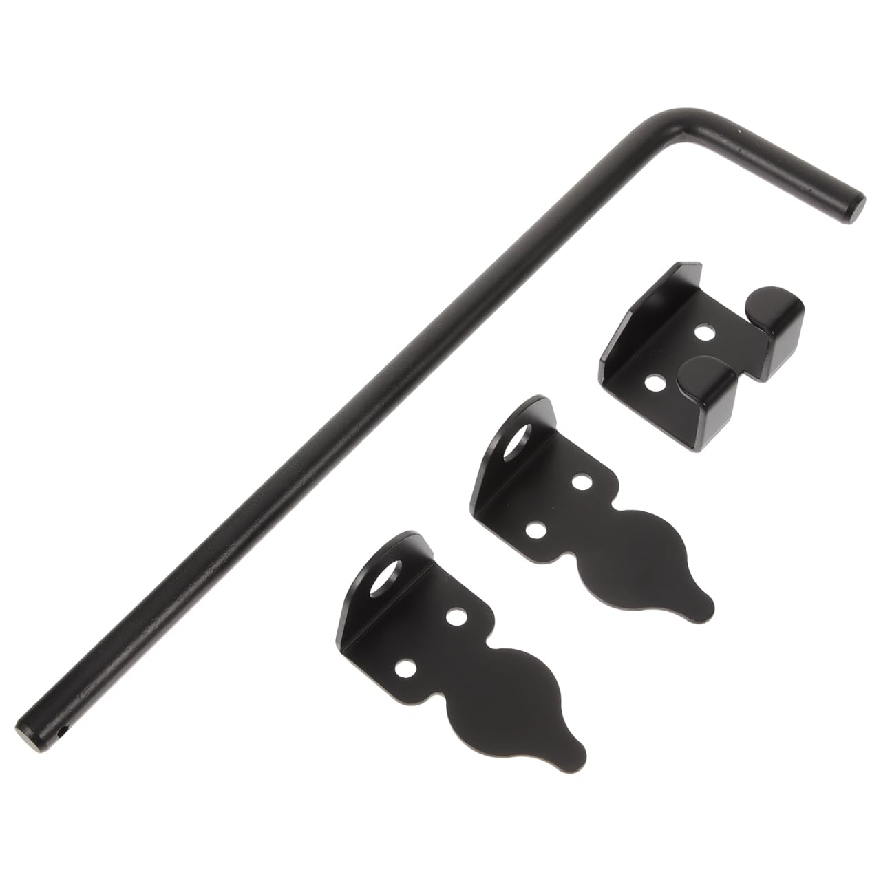 UKCOCO Loquet de Sol Robuste: En Fer Noir 12 Pouces, Épais et Sécurité Renforcée - pour Portails, Portes, Vinyle, Clôtures, Abris et Usage Domestique, Installation Facile