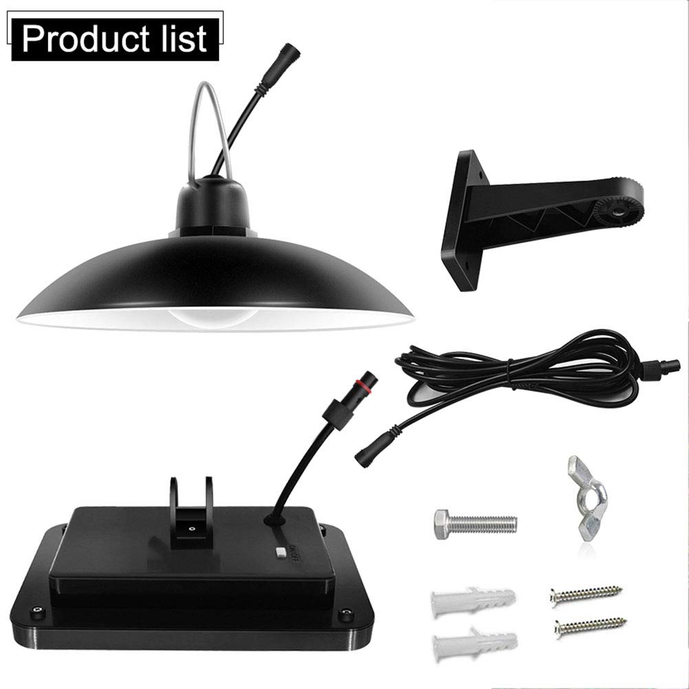 Lampada solare, 16 LED Telecomando per tettoia solare Lampada da esterno a sospensione solare per interni, Luci di sicurezza impermeabili per porta d'ingresso, Cortile,Bianca