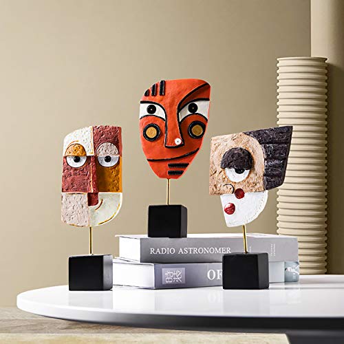 Wink - Handcrafted Statues Resin Abstract Sculpture For Home Decor Modern,African Art Tribal Figurines Decorations Items Accents Influencer Picks For Bookshelf,Tv Stand,Living Room,Nightstand #TOP2
