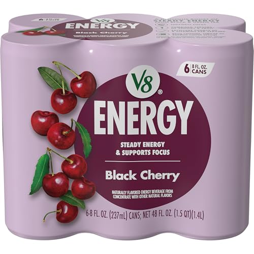 25% coupon - V8 Energy Black Cherry Energy Drink, 8oz, 6 cans