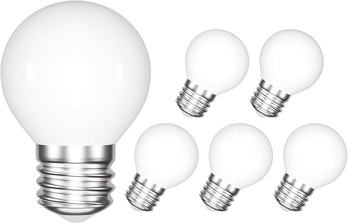 ENUOTEK Bombilla LED E27, Blanco Frío 6000K 540Lm, 4W Equivalente Bombilla Incandescente de 40W, Globo G45/P45 de Tornillo Casquillo E27 LED Bombilla, Ángulo de Luz de 360°, No Regulable, 6 Paquete