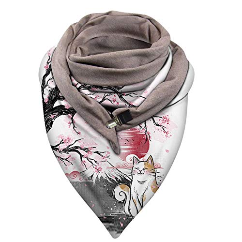 MJGkhiy Pañuelo triangular para mujer, invierno, cálido, para el hombro, invierno, otoño, suave, triangular, moda, dibujos animados, regalo, 59, 059-multicolor-5, Talla única Cover