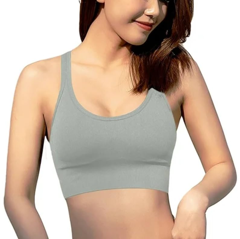 Image of GLAMORAS Women's Sports Bra for Women | Padded Racerback | Low Impact Active Wear | Gym, Workout, Jogging, Fitness & Yoga | Non Wired Back Hook | Nylon Spandex | M-2XL