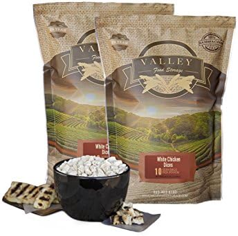 Valley Food Storage Freeze Dried Meats (10 Servings of Chicken Dices), (Pack of 2) - Long Term Emergency Food Supply by