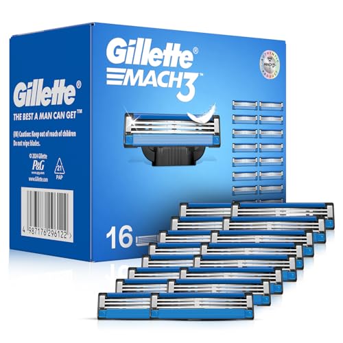 Gillette Mach 3 Shaving Blades- Pack of 16 (Cartridges)