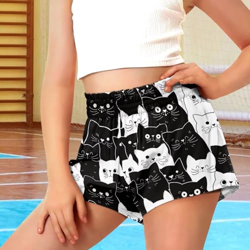 Girls Summer Shorts Size 3-16 High Waisted Athletic Flowy Shorts with Pocket3