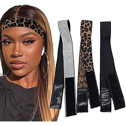 Atimiaza 3 Pcs Elastic Bands for Wigs - Lace Melting, Edge Wrap to Lay Edges (Silver, Leopard, Black Pack)