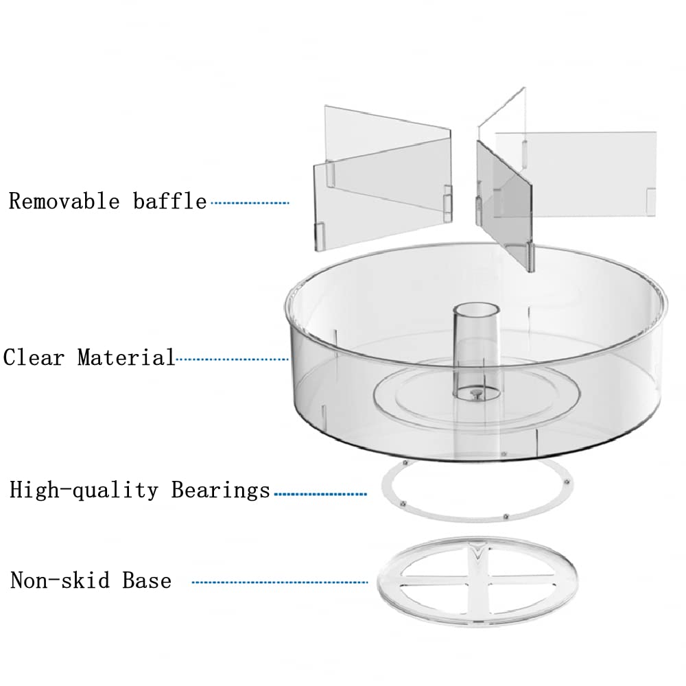 Lazy Susan - Organizador giratorio de especias para almacenamiento de alimentos, condimentos, organizador giratorio para armarios de cocina, despensa, refrigerador, encimeras, juego de 2