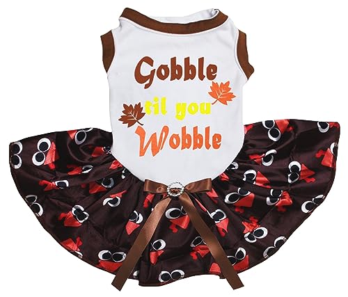 Robe pour chiot design dinde Leaf Gobble blanc textile soigné XS - 2