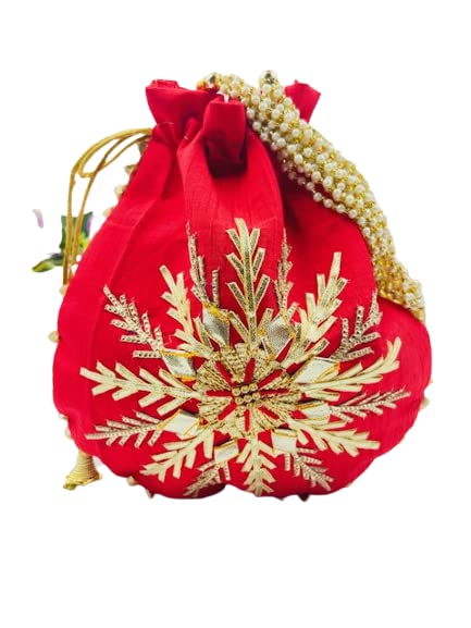 LOCAL HANDI Gota Glamour Potli For Designer handbags for Women wedding party and Return Gift Potli Bags for Party Accessories(Red) (B0B6438SDC) Amazon Price History, Amazon Price Tracker