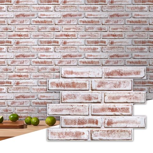 Commomy 3D Peel and Stick Faux Brick Wall Panels - 10pcs 15.74" x 11.8"