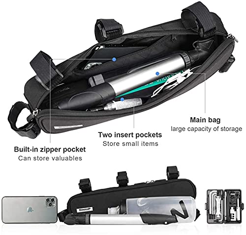 Bolsa de bicicleta SSDD diseño triangular con costuras herméticas color negro 5