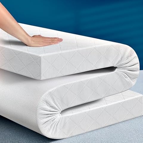 3 Inch Cooling Memory Foam Mattress Topper Queen, High Density Foam Bed Topper Quee...