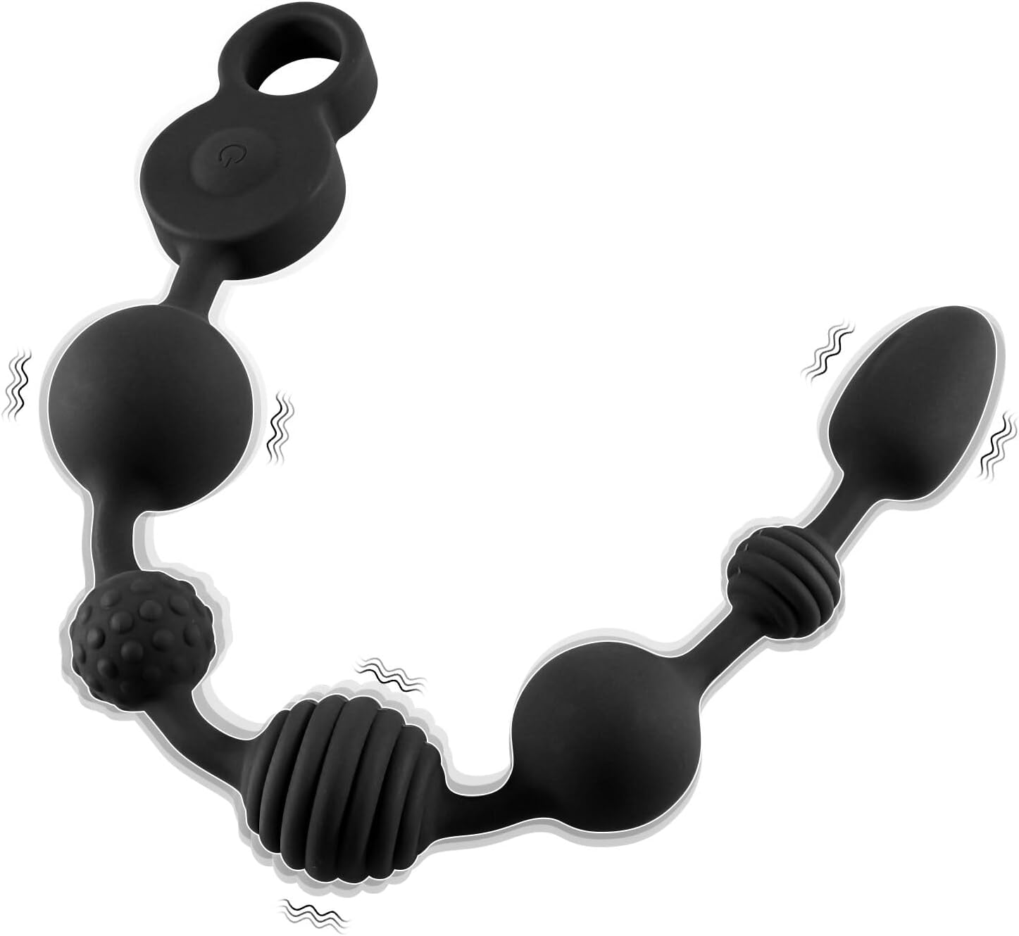14 inch Silicone Vibrating Anal Beads, Rechargeable Flexible Vibrating Butt Plug Prostate Massager with 10 Vibration Modes, Anal Vibrator with 3 Powerful Motors, Sex Toys for Men Women Couples
