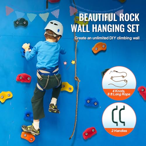 image for VEVOR 25 Rock Climbing Holds for Kids and Adults, Multi-Colored Climbi