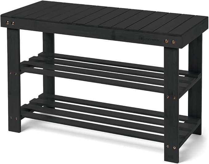 Amazon.com: Leaf & Grain Bamboo Shoe Rack - Shoe Storage Bench for Front Door Entrance – Entryway Bench with Shoe Shelf, Shoe Storage Organizer, Wooden Shoe Rack, Durable Shoe Bench for Home (Black) : Industrial & Scientific