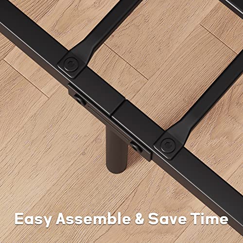 Idealhouse Full Size Bed Frame With Wooden Headboard And Footboard, Metal Full Bed Platform No Box Spring Needed, 14 Inch Easy To Assemble Noise Free Full Bed Frame, Rustic Brown #TOP6