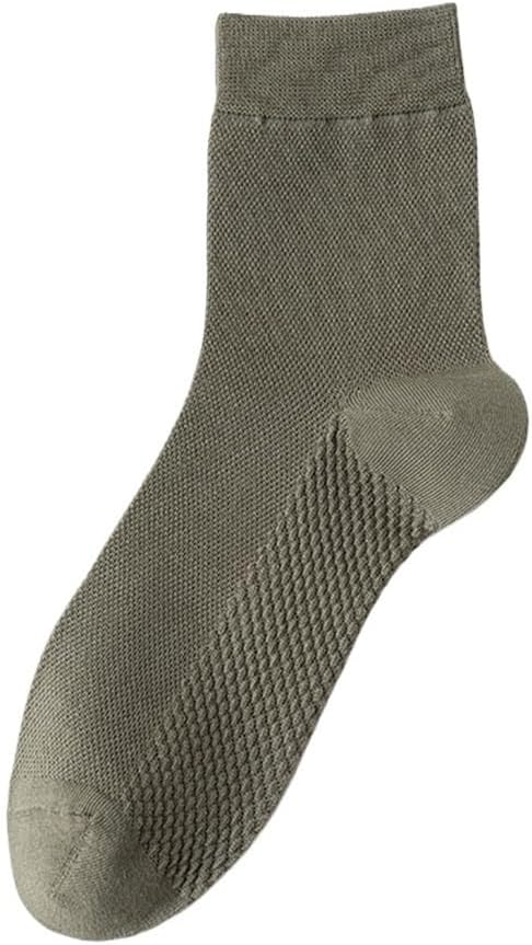 Medium Length Socks for Men's Sweat Wicking Thin Boneless Cotton Socks for Business Men's Socks(Gray)