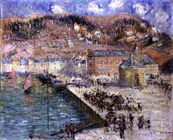 Murales en toile Gustave Loiseau The Fish Market 60x90cm haute finition