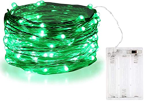 Bolweo Green Battery Operated String Lights, St. Patrick's Day Decoration Waterproof 10Ft Silver Copper Wire 30 Led Diwali Halloween Lights For Bedroom Living Room Indoor Outdoor Wedding Party Decor #TOP4