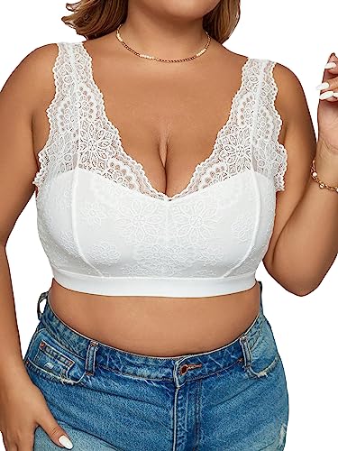 Bralette en dentelle florale brassière souple femme top été chic