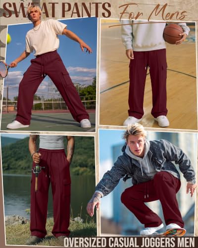 Image of Neer Men's Big and Tall Cargo Sweatpants Baggy Pants