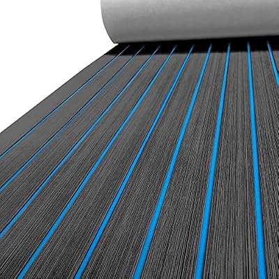 HZCHIONE EVA Foam Boat Decking Flooring 94x45, Faux Teak Boat Marine Carpet Boat Floor Non-Slip Self-Adhesive Foam Boat Floor Mat Rolls Sheet for Motorboat RV Yacht Kayak Sea Deck Helm Pad