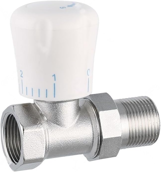 Angled/Straight Manual Thermostatic Radiator Valve, Solid Brass Temperature Control Valve for Heating Systems(DN32(straight) in)