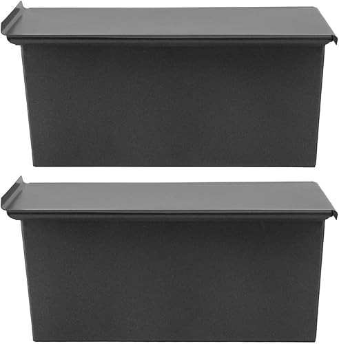 Hemoton Molde para hornear antiadherente negro, molde rectangular con tapa de 15.87 oz, 2 unidades