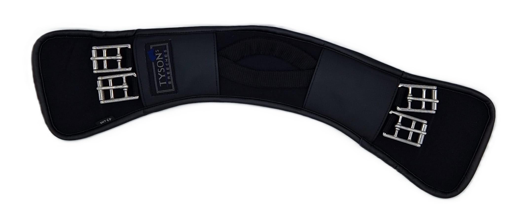 Tysons Breeches Sattelgurt Ohne Lastik Mondgurt Mond Gurt 45 50 55 60 65 70 75 80 85 90 cm Schwarz o.Braun Kurzgurt (75, Schwarz)