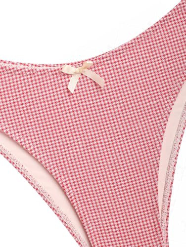 Gingham Tankinis for Women - Tankini Swimsuits Set with Ruffles, Bowknot & Ruched Detailing4