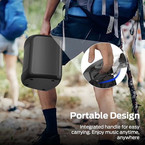Image of Monster Musicbox Bluetooth Speaker, 60W Loud Portable Wireless Speaker with Dynamic RGB Lighting, Speakers for Outdoor, Stereo Sound, 12H Playtime, IPX5 Water Resistant, Supports TF Card, AUX, Black
