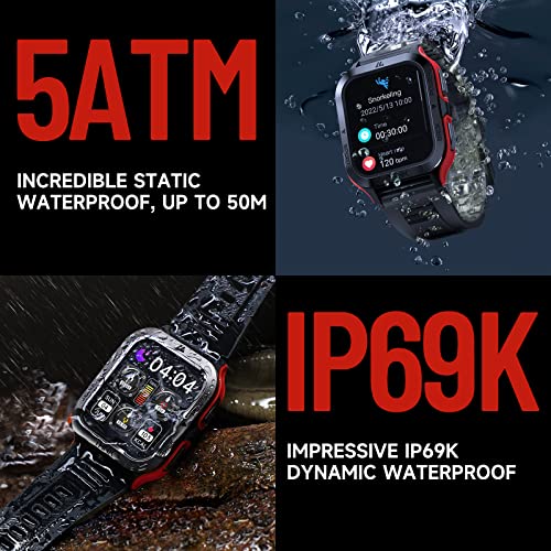 Zukyfit Military Smart Watch,60+ Days Battery Life(Call Receive/Dial),50M Waterproof Rugged Smart Watch With 70 Sports Modes,1.85" Smartwatch With 24H Smart Sleep Tracking Heart Rate Blood Pressure #TOP3