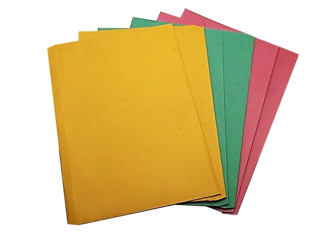 6-Pack A4 Cardboard Document Wallets Multi-Coloured Envelope File Folders Card Folders with Fold-Over Flap Ideal for Office Filing, School Assignments & Home Document Organiser.