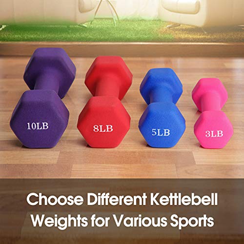 Dumbbell Set, Topmade 3Lb Pair Neoprene Coated Iron Dumbbells Hand Weights Set Barbell Exercise Fitness Hex Dumb Bell Free Weight Dumbbell For Women Men Home Gym Workout Strength Bodybuilding Training #TOP2