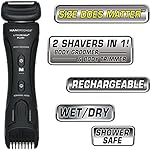 MANGROOMER Lithium Max Plus Body Groomer, Ball Groomer, Body Trimmer, Electric Groin Hair Trimmer with Free Bonus Foil…