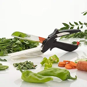 Gold Opera 2-in-1 Stainless Steel Food Chopper Replace Your Kitchen Knives and Cutting Boards, Black