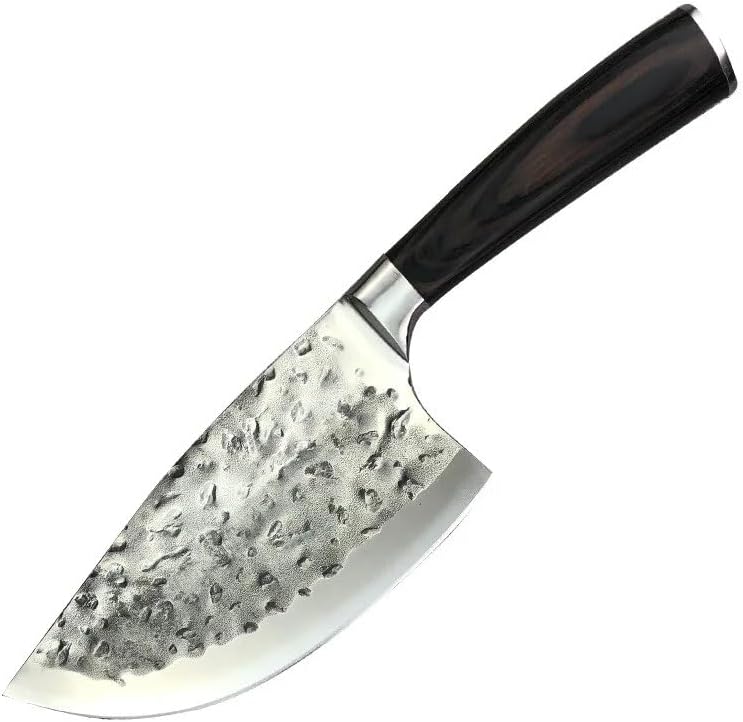 Cuchillo de corte de carne de chef de 6.5 pulgadas, cuchillo de carnicero profesional de acero inoxidable forjado para pescado y verduras, cuchillo