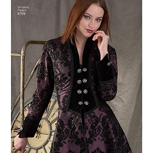 Simplicity 8769 feminino Medieval Cosplay e Ren Faire fantasia casaco padrão de costura, tamanhos 6-