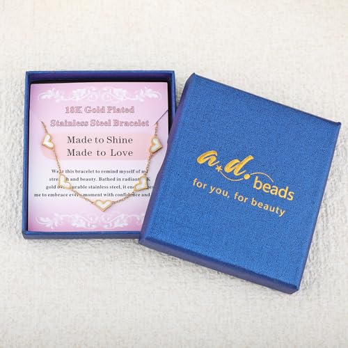 Image of 18K Gold Plated Stainless Steel Dainty Charms Colorful Crystal Birthstone Bracelet Minimalist Cute Jewelry for Women